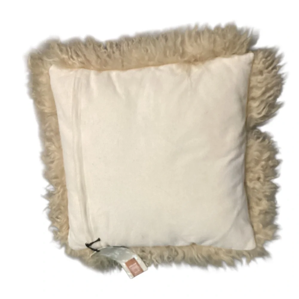 Mongolian Lamb Pillow Cover (16” X 16”)With Insert